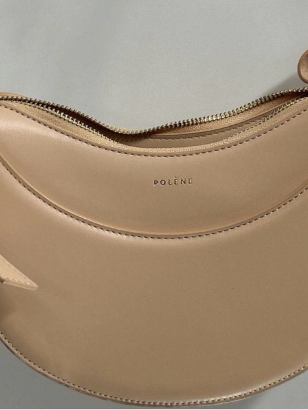 Polene Crescent Shoulder Bag In Beige View 6